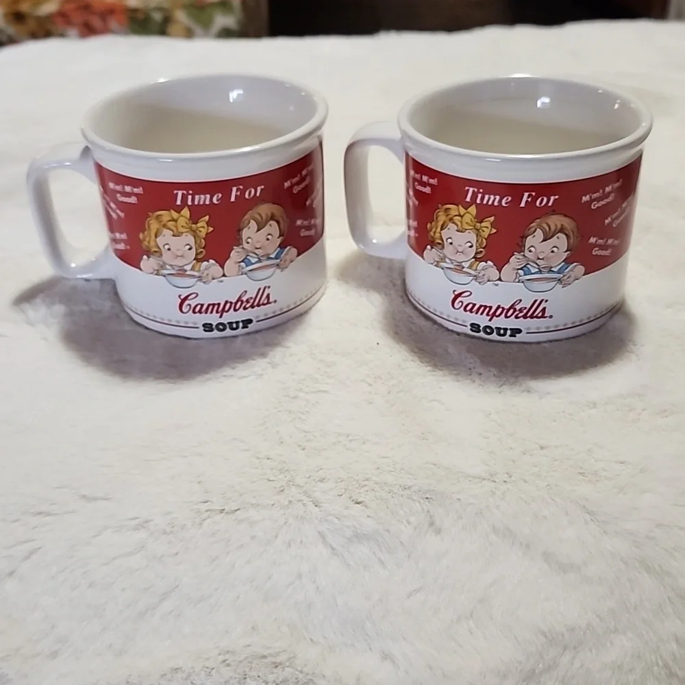 VINTAGE CAMPBELLS SOUP CUPS *SET OF 2* - Picture 1 of 7